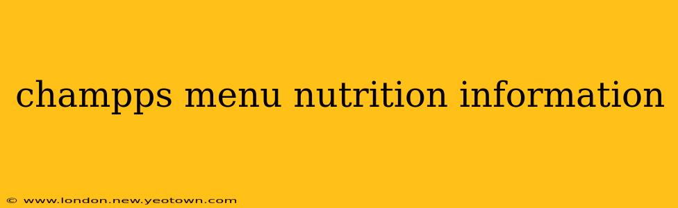 champps menu nutrition information