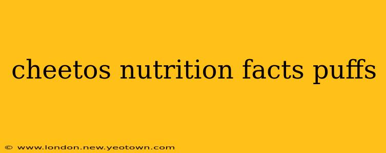 cheetos nutrition facts puffs