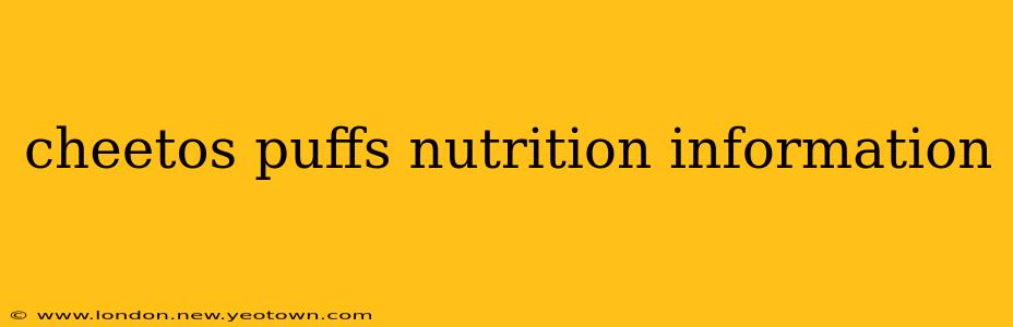 cheetos puffs nutrition information