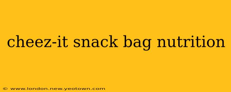 cheez-it snack bag nutrition