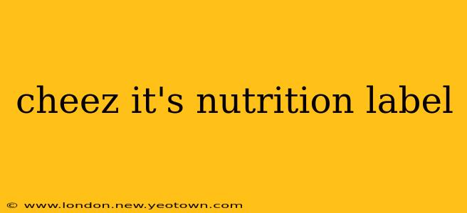 cheez it's nutrition label
