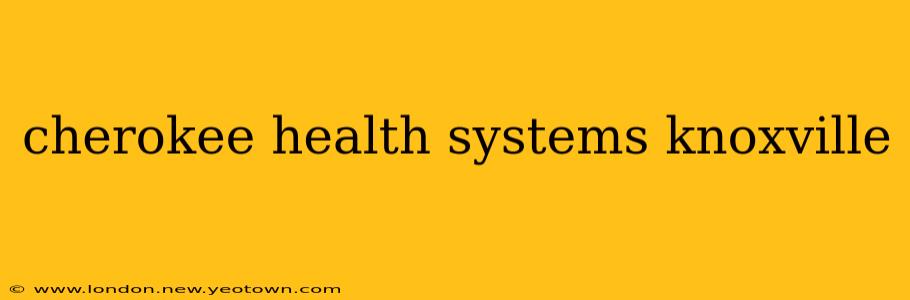 cherokee health systems knoxville