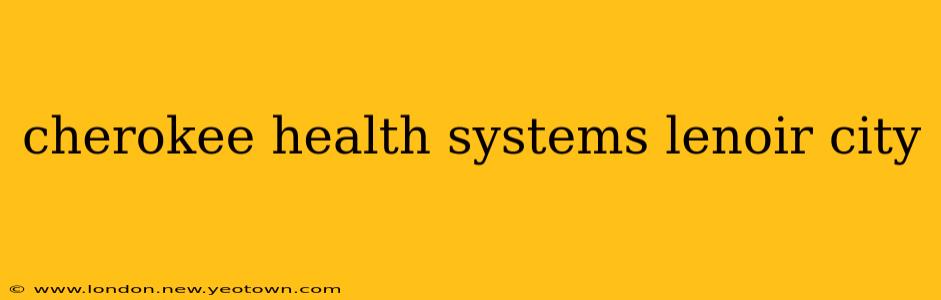 cherokee health systems lenoir city