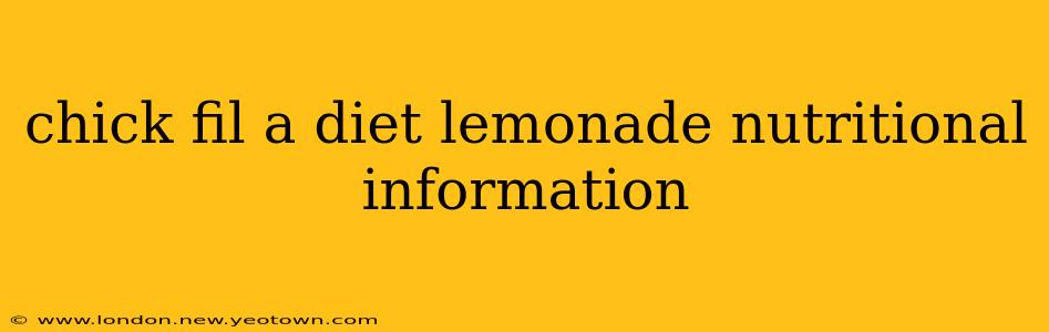 chick fil a diet lemonade nutritional information