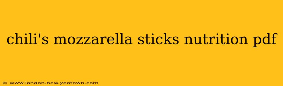 chili's mozzarella sticks nutrition pdf