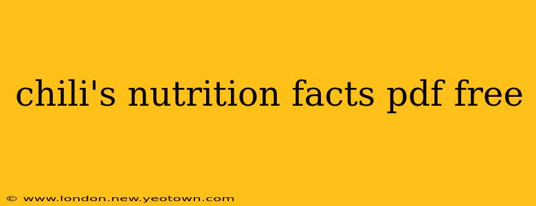 chili's nutrition facts pdf free