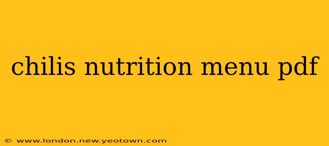 chilis nutrition menu pdf