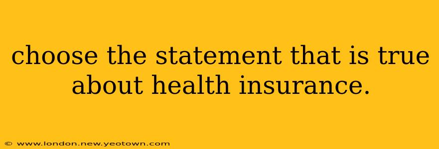 choose the statement that is true about health insurance.