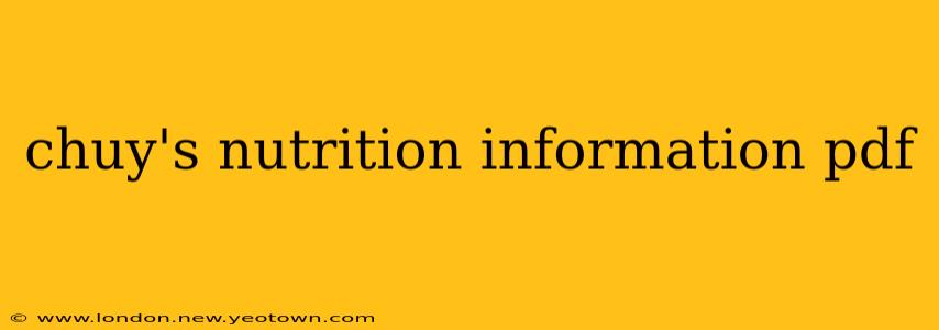 chuy's nutrition information pdf