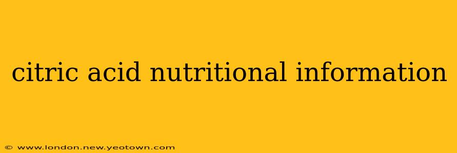 citric acid nutritional information