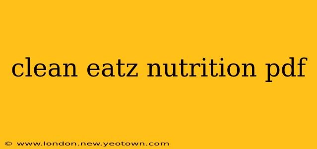 clean eatz nutrition pdf