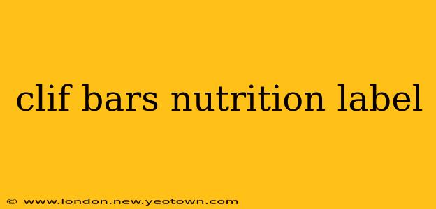 clif bars nutrition label