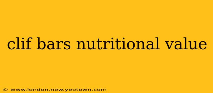 clif bars nutritional value