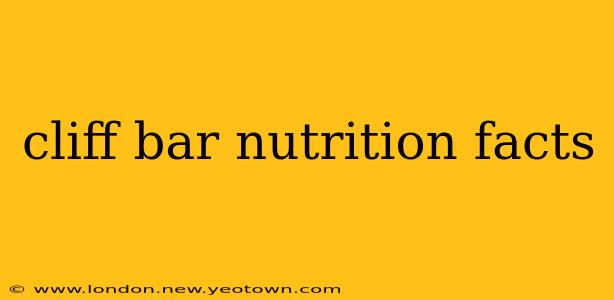 cliff bar nutrition facts