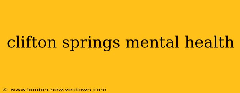 clifton springs mental health