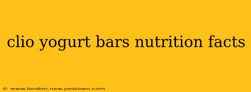 clio yogurt bars nutrition facts