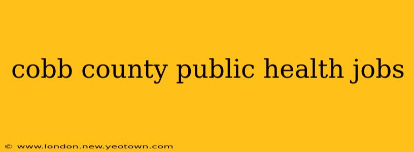 cobb county public health jobs
