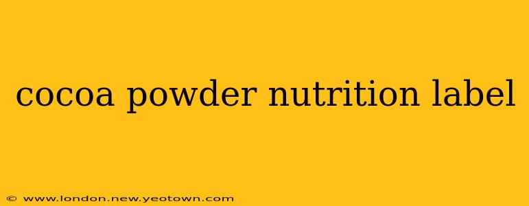 cocoa powder nutrition label