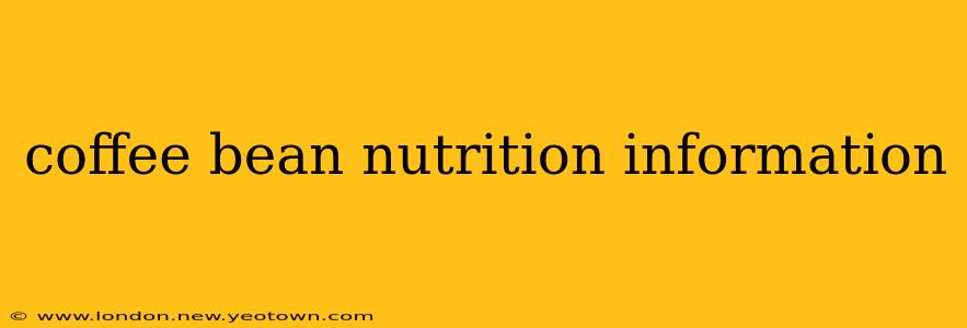 coffee bean nutrition information