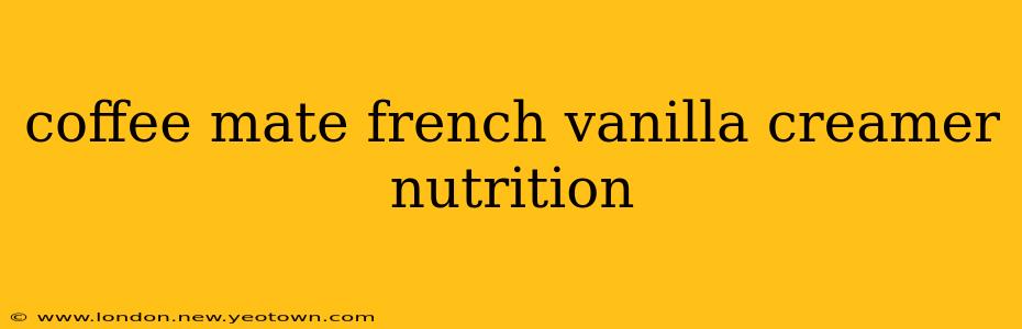 coffee mate french vanilla creamer nutrition