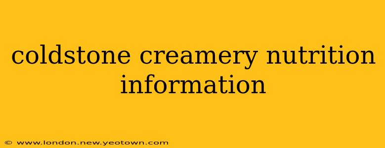 coldstone creamery nutrition information
