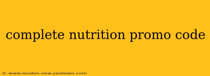 complete nutrition promo code