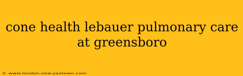 cone health lebauer pulmonary care at greensboro