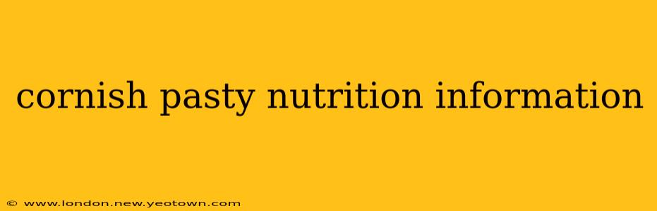 cornish pasty nutrition information