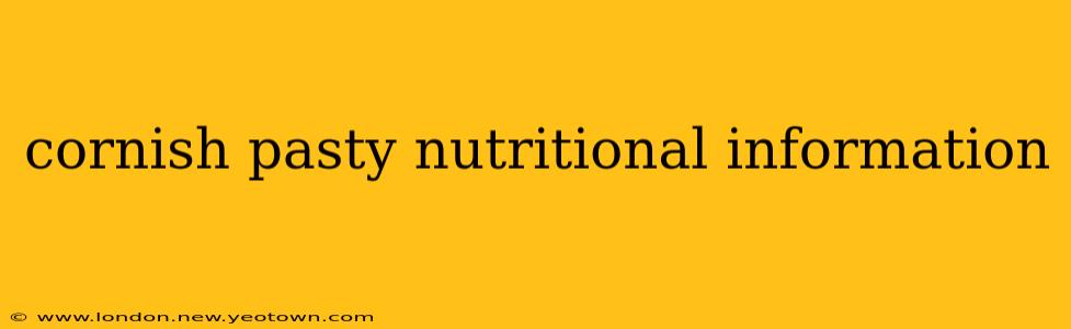 cornish pasty nutritional information