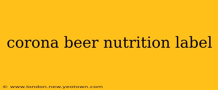 corona beer nutrition label