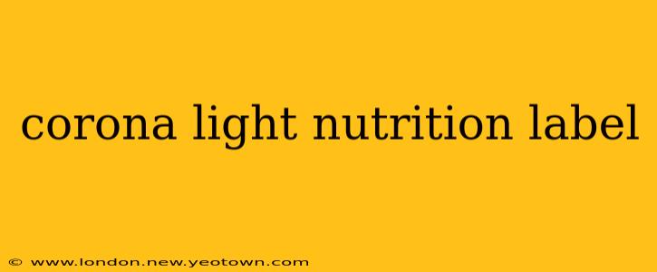 corona light nutrition label