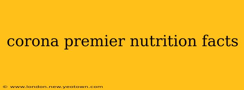 corona premier nutrition facts