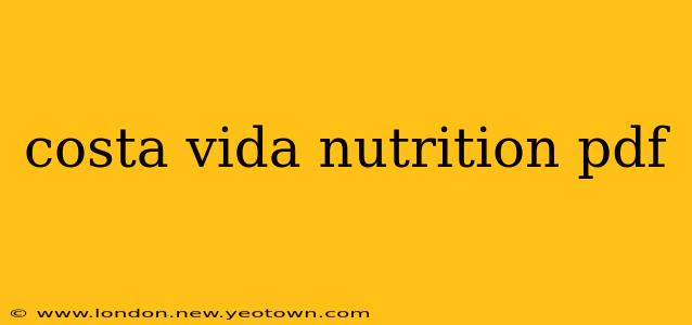 costa vida nutrition pdf