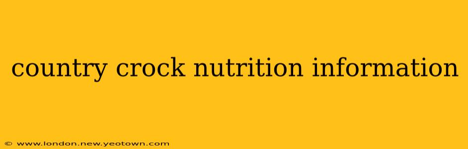 country crock nutrition information