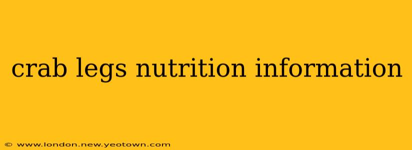 crab legs nutrition information