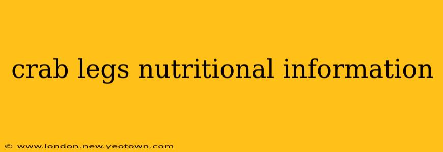 crab legs nutritional information
