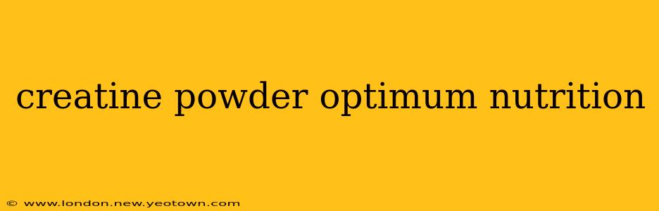 creatine powder optimum nutrition