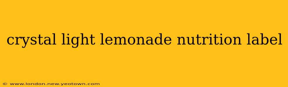 crystal light lemonade nutrition label