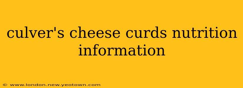 culver's cheese curds nutrition information