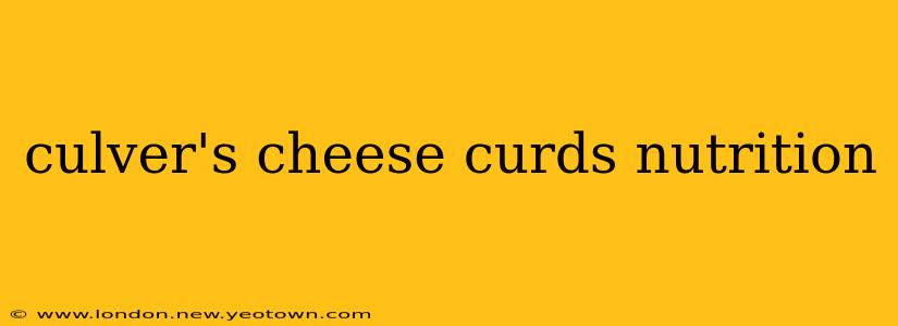 culver's cheese curds nutrition