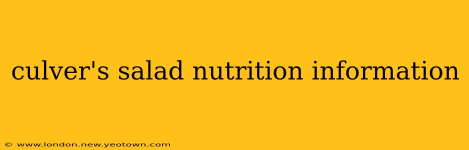 culver's salad nutrition information