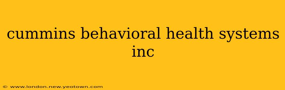 cummins behavioral health systems inc