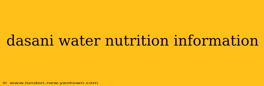 dasani water nutrition information