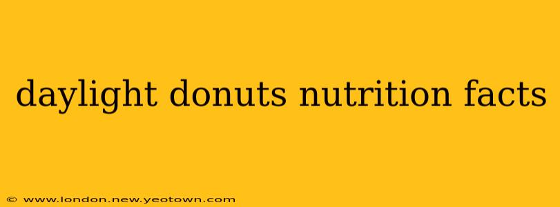 daylight donuts nutrition facts