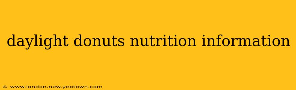 daylight donuts nutrition information