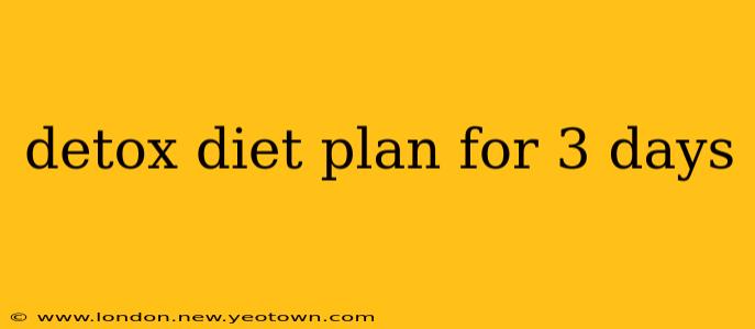 detox diet plan for 3 days