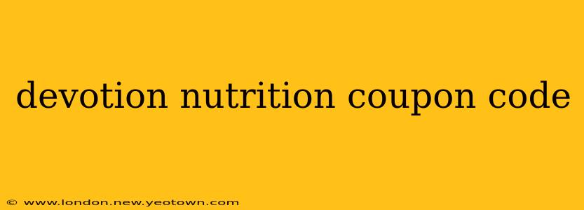 devotion nutrition coupon code