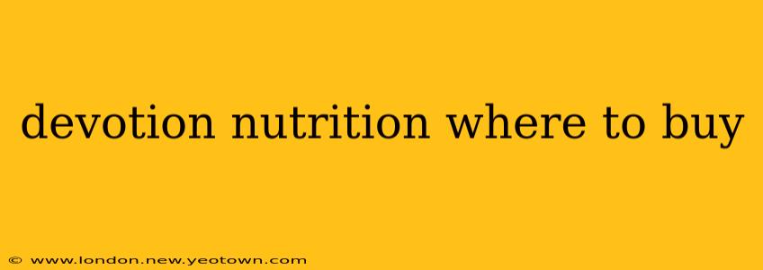 devotion nutrition where to buy