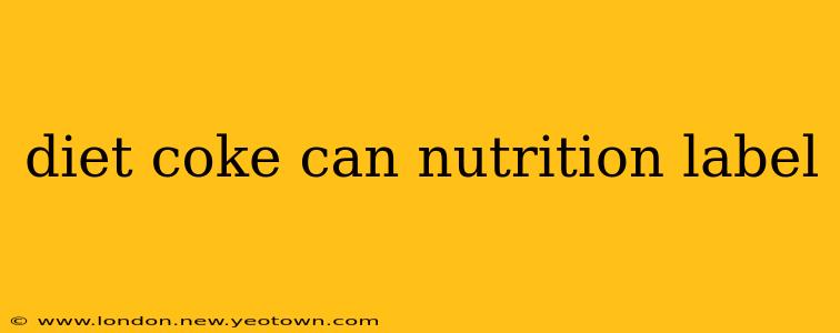 diet coke can nutrition label