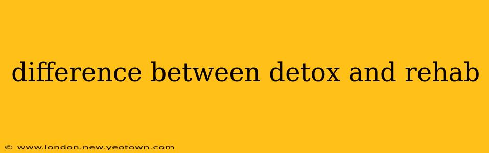 difference between detox and rehab